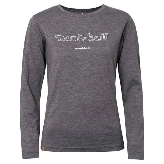 mont-bell: Merino Wool Plus Light Long Sleeve T Women's Northern Animal Log