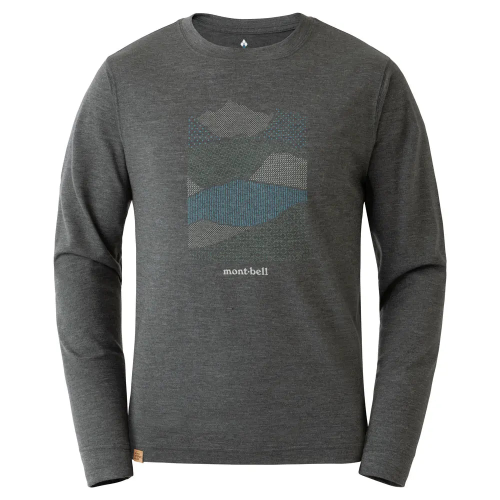mont-bell: Merino Wool Plus Light Long Sleeve T Men's Mountain Collage