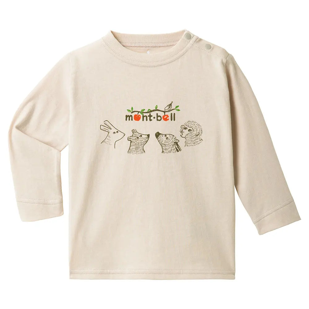 mont-bell: Cotton Long Sleeve T Baby's Forest Animals 80 - 90