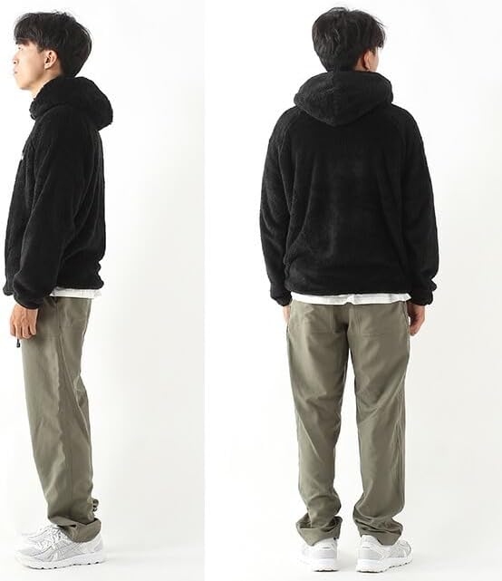 KAVU 長毛絨連帽衛衣 黑色 細節/展示