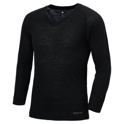 mont-bell: Super Merino Wool Light Weight V-Neck Shirt Men's