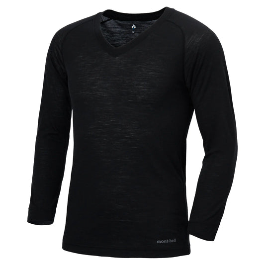 mont-bell: Super Merino Wool Light Weight V-Neck Shirt Men's
