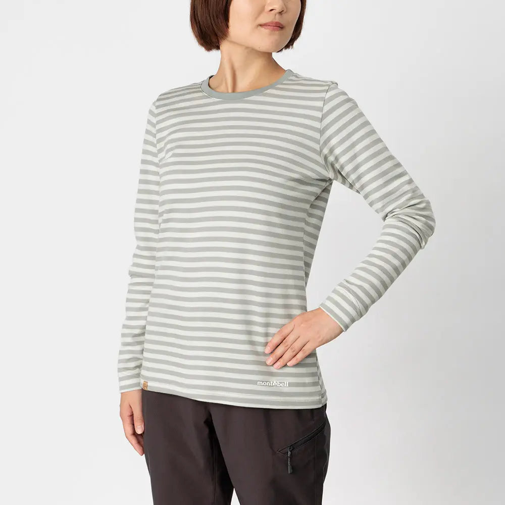 mont-bell: Merino Wool Plus Striped Long Sleeve T Women's