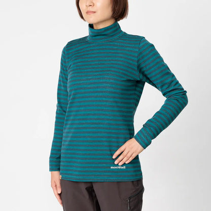 mont-bell: Merino Wool Plus Striped High Neck Shirt Women's