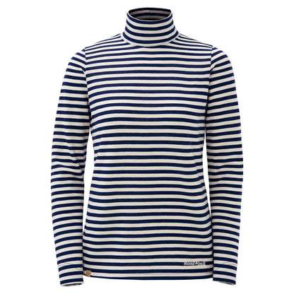 mont-bell: Merino Wool Plus Striped High Neck Shirt Women's
