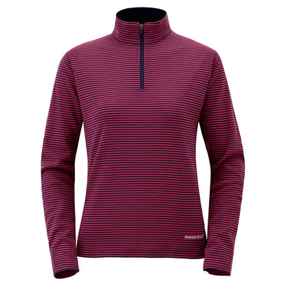 mont-bell: Wickron Striped Long Sleeve Zip Shirt Women's