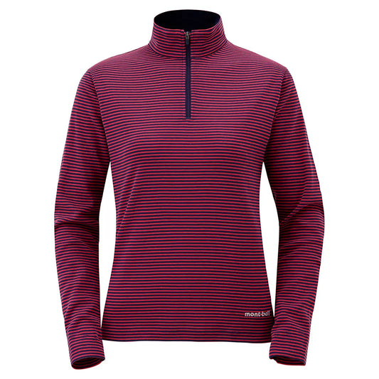 mont-bell: Wickron Striped Long Sleeve Zip Shirt Women's