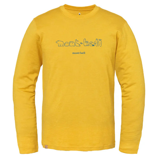 mont-bell: Merino Wool Plus Light Long Sleeve T Men's Northern Animal Logo