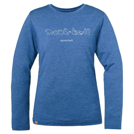 mont-bell: Merino Wool Plus Light Long Sleeve T Women's Northern Animal Log