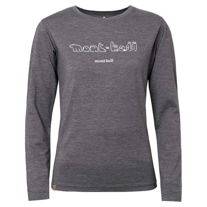 mont-bell: Merino Wool Plus Light Long Sleeve T Women's Northern Animal Log