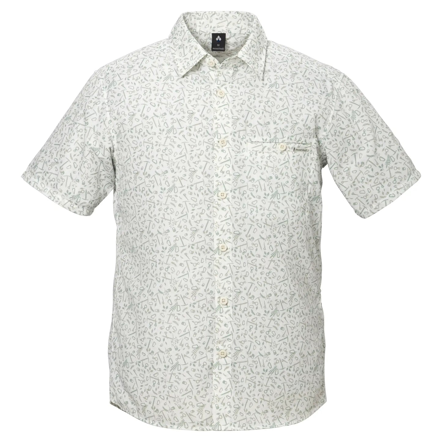 mont-bell: Wickron Light Print Short Sleeve Shirt Men's