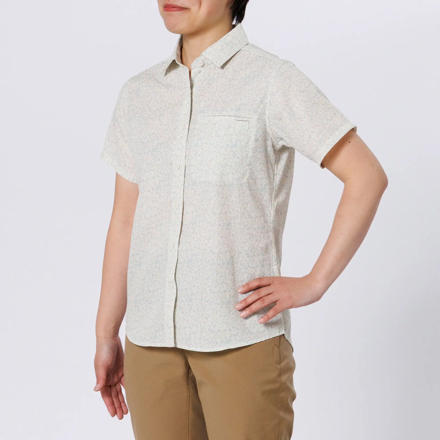 mont-bell: Wickron Light Print Short Sleeve Shirt Women's