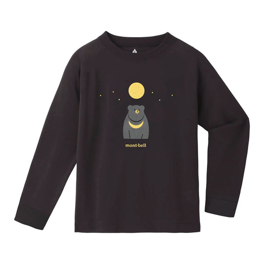 mont-bell: Wickron Long Sleeve T Kid's Japanese Black Bear 100-130