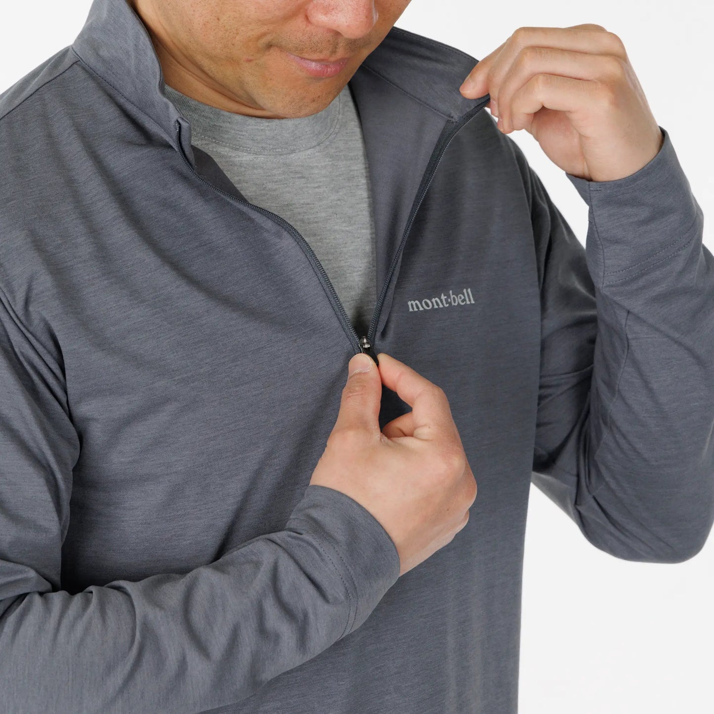 mont-bell: Wickron UV-TECT Long Sleeve Zip Shirt Men's