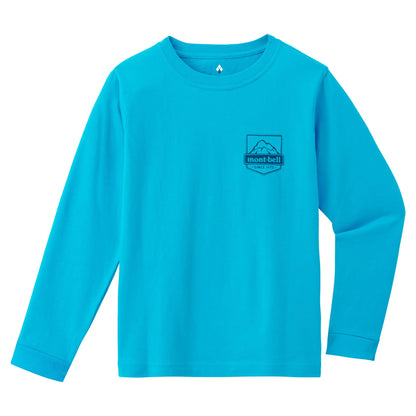 mont-bell: Cotton Long Sleeve T Kid's Peak Logo 140-160
