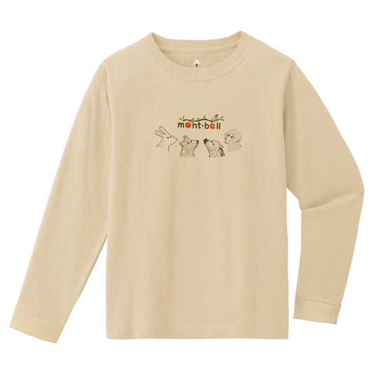 mont-bell: Cotton Long Sleeve T Kid's Forest Animals 140-160