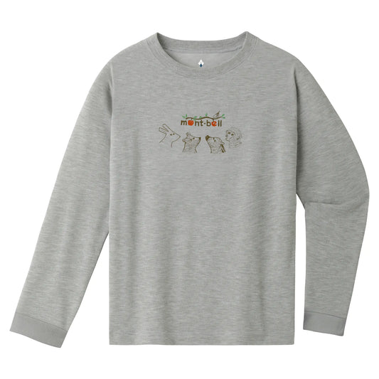 mont-bell: Cotton Long Sleeve T Kid's Forest Animals 140-160