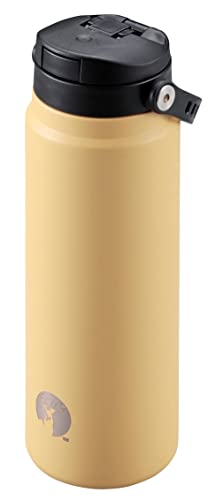 Captain Stag: UE-3547 運動瓶，直接飲用，雙不鏽鋼瓶，真空絕緣，保溫、保冷，HD 一觸式瓶，20.3 盎司（600 毫升），郊狼曬黑 產品尺寸：約外徑 2.9 x 高 9.1 吋（73 x 230 毫米）－黑色