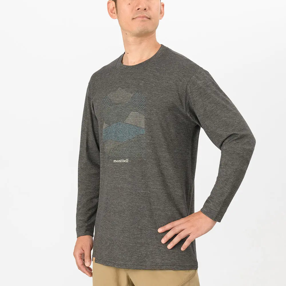 mont-bell: Merino Wool Plus Light T Men's Mountain Collage (US Size 美版尺寸)
