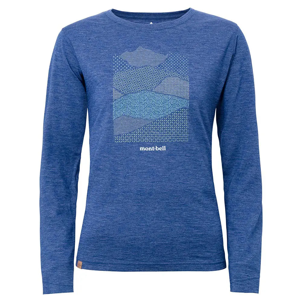 mont-bell: Merino Wool Plus Light T Women's Mountain Collage (US Size 美版尺寸)