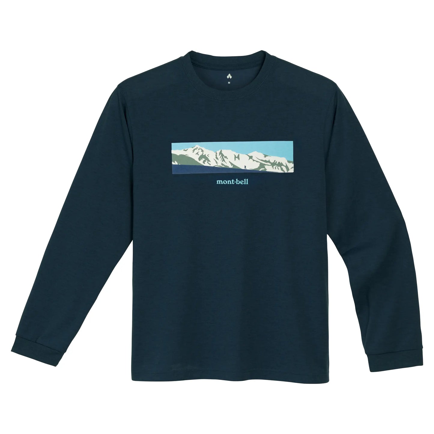 mont-bell: Wickron Long Sleeve T White Mountain Range (US Size 美版尺寸)