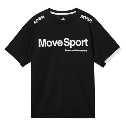 MOVESPORT DESCENTE T恤 短袖 圓領 網店限定 吸汗快乾 彈性 運動訓練 MOVESPORT男裝－Blue