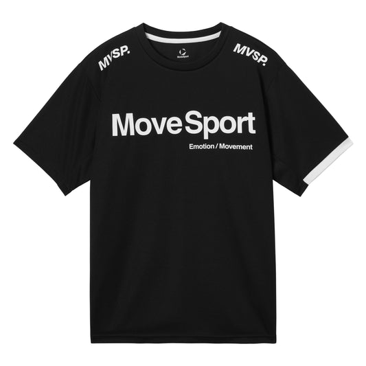 MOVESPORT DESCENTE T恤 短袖 圓領 網店限定 吸汗快乾 彈性 運動訓練 MOVESPORT男裝－Blue