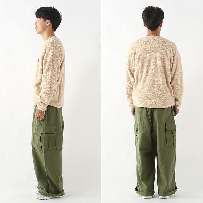 KAVU 長毛絨圓領衛衣 黑色 細節/展示